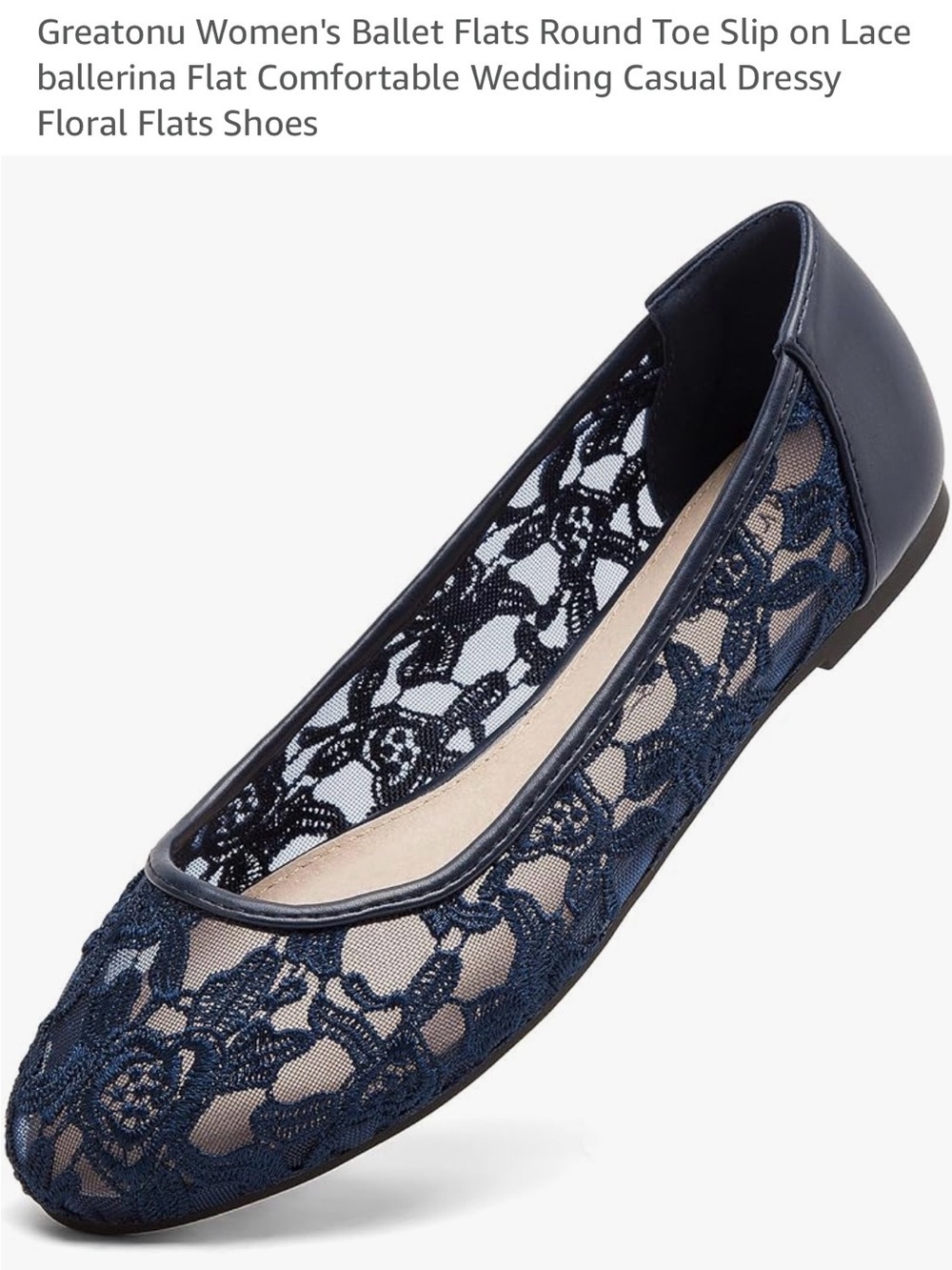 XYD Navy Lace Ballet Flats for Women sz 9.5